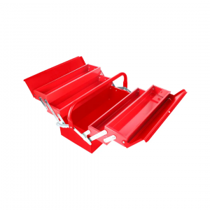 Caja portaherramientas metálica tipo acordeón roja 7″ x 16″ x 8″