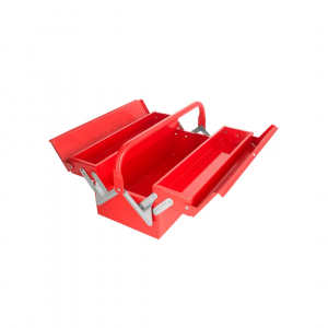 Caja portaherramientas metálica tipo acordeón roja 7″ x 16″ x 6″