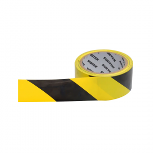 Cinta de señalización de adhesivo acrílico ancho 2″ de 18 m, color negro/amarillo