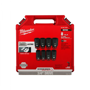 Juego de dados profundos métricos de 6 puntas con impulsión de 3/4″ SHOCKWAVE Impact Duty™ 8PCS