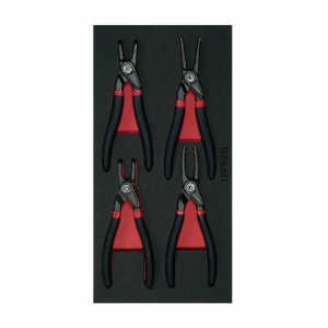 Juego de pinzas para anillos de retención 4 piezas, charola CH131-C
