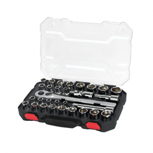 Juego de dados y accesorios cuadro de 1/2″ combinado, 30 piezas